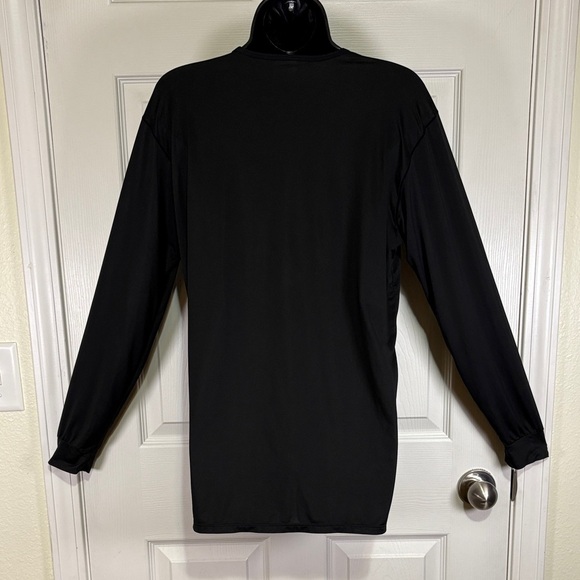 Uniqlo Women’s Black V-Neck Long Sleeve Spandex Blend Shirt Size Medium - Picture 2 of 8